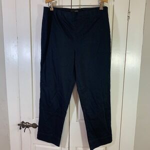 Liv by‎ Habitat Black Stretch Pants Women L Cropped Pull-On Tapered Leg Comfort